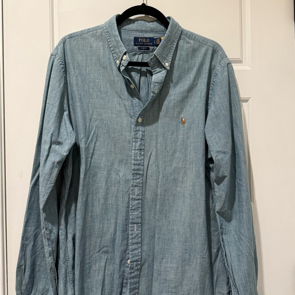 Ralph Lauren Men's Light Blue denim Casual Shirt